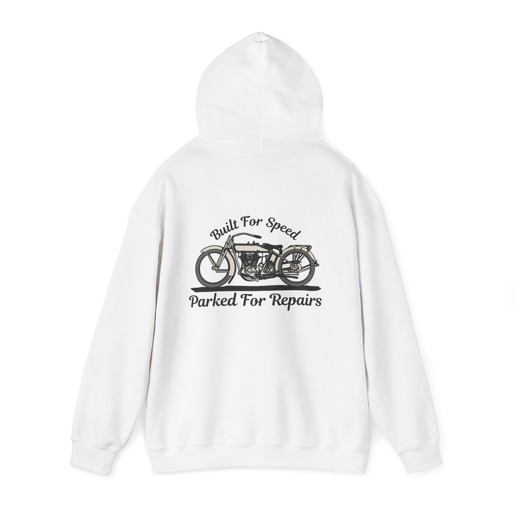 Unisex Heavy Blend™ Hooded Sweatshirt (Built For Speed, Parked For Repairs) Back