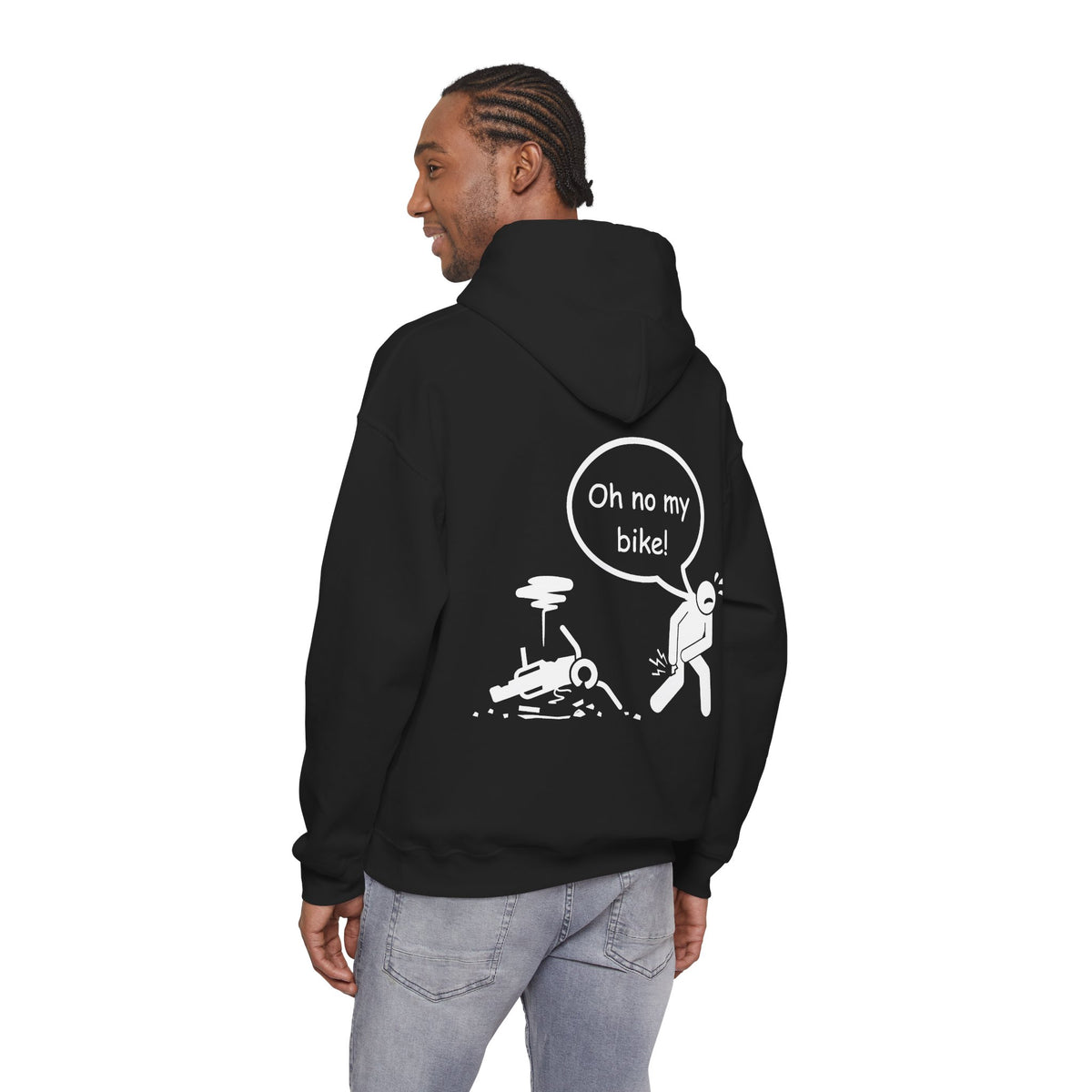 Unisex Heavy Blend™ Hooded Sweatshirt (Oh No My Bike 2) Back