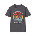 Motorbike T-shirt with 'Old bikes never die, they just leak more oil'