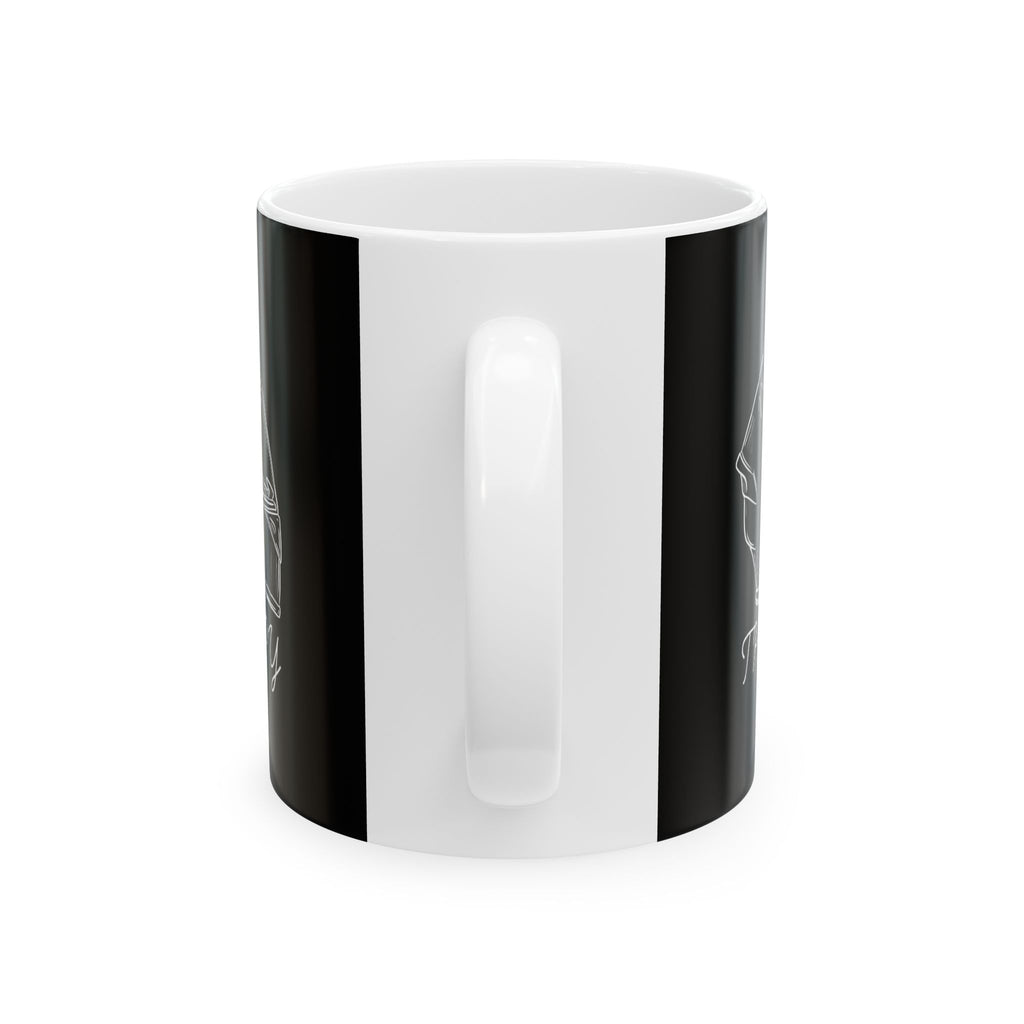 Non UK Sales 11oz And 15oz White Mug With (My Therapy, Helmet) B/W