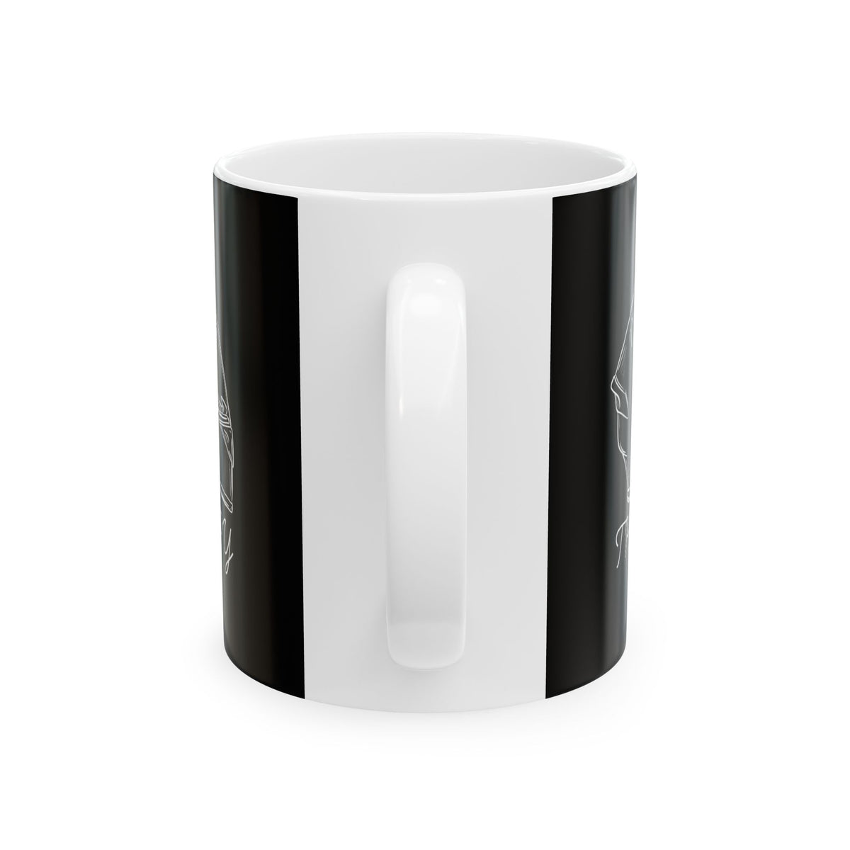 Non UK Sales 11oz And 15oz White Mug With (My Therapy, Helmet) B/W