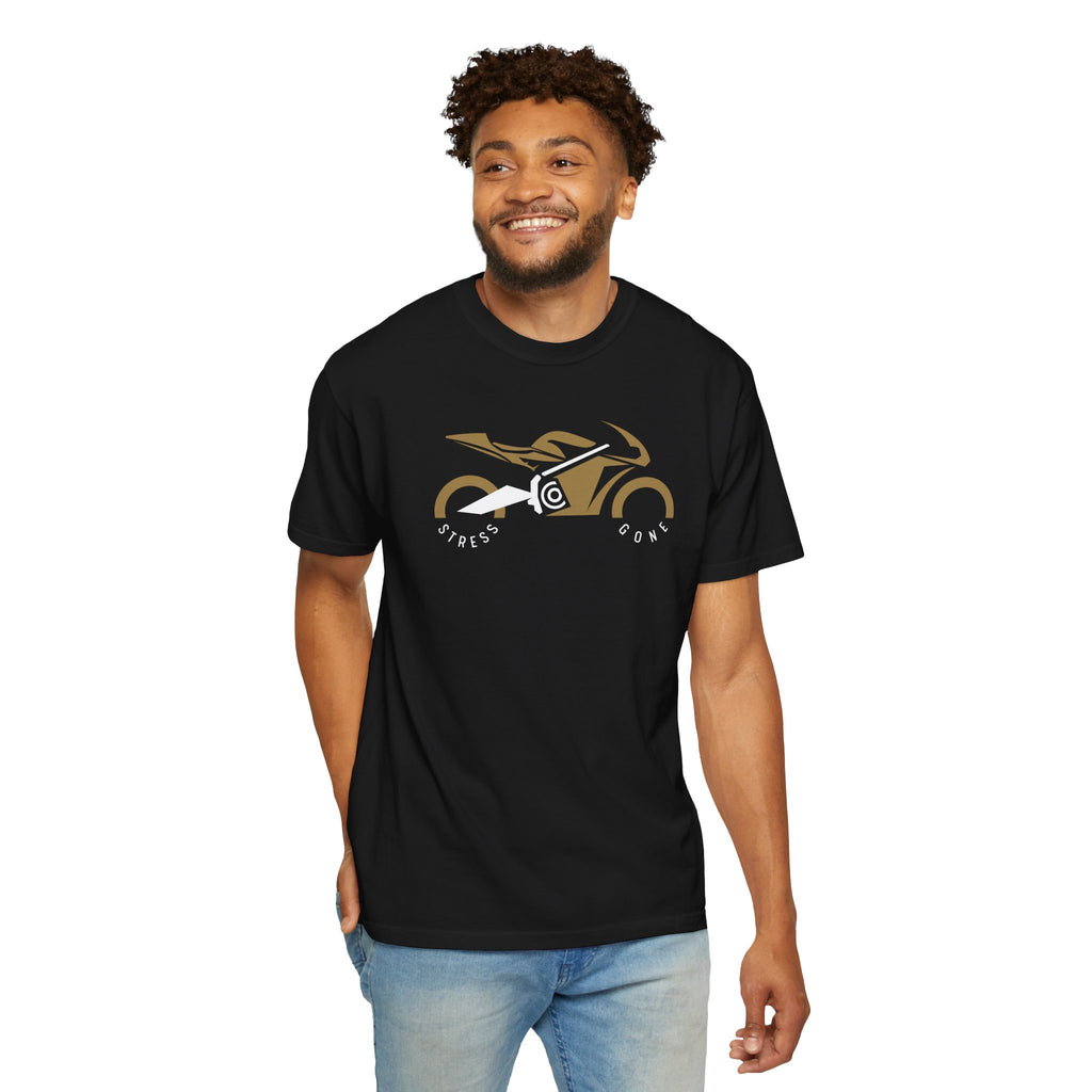 Non UK Sales Motorbike t-shirt  (Stress gone)  G/B