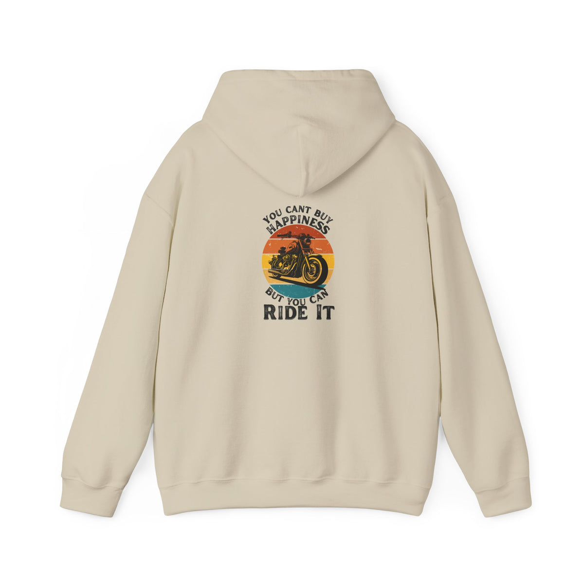 Non UK Sales Hooded Sweatshirt (You cant buy happiness, But you can ride it) B/W