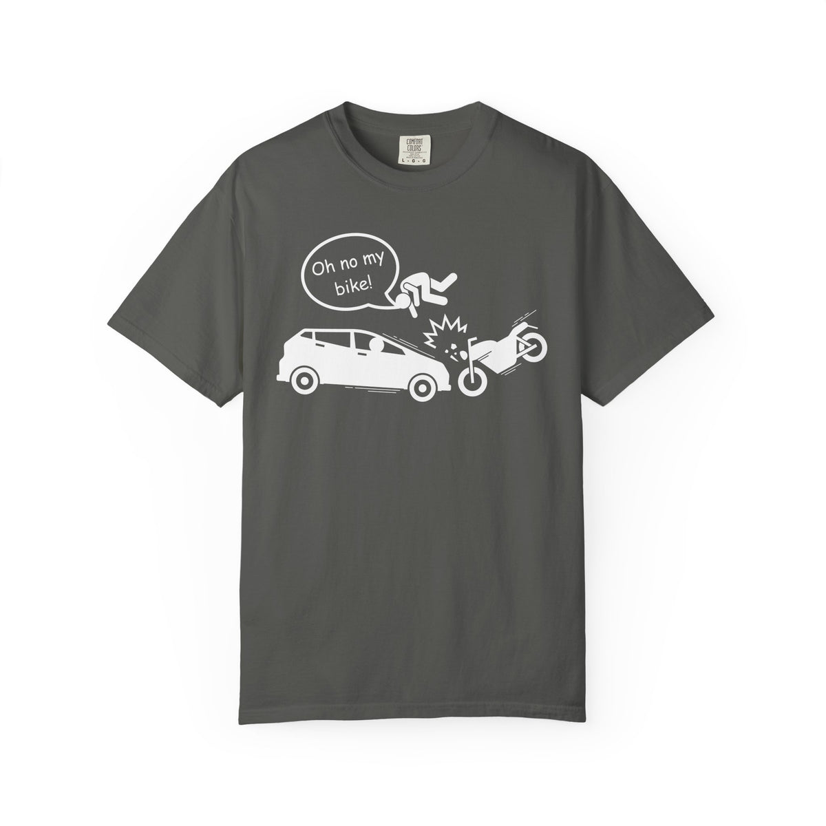 Non UK Sales Motorbike t-shirt (Oh no my bike) Car W/B