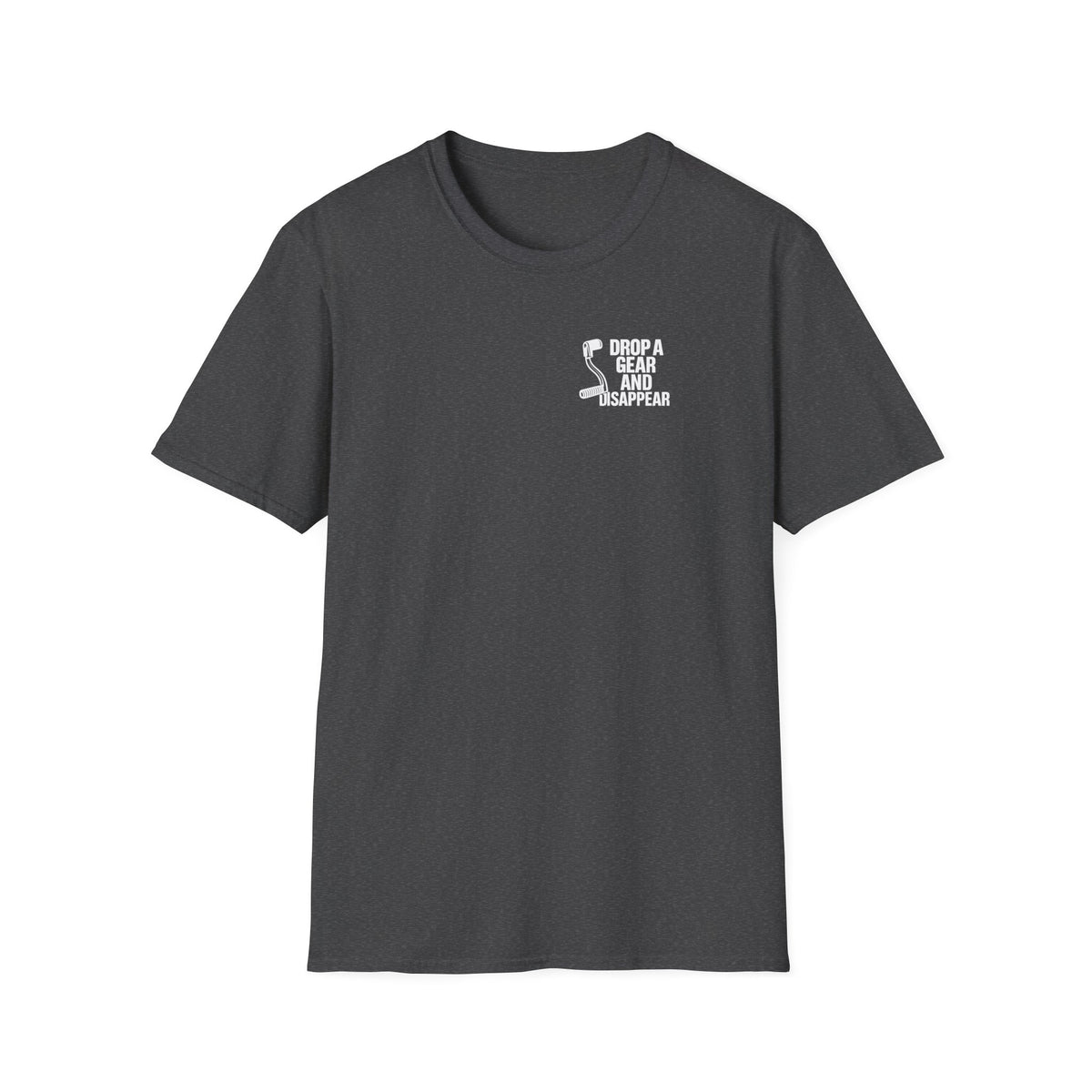 Motorbike T-shirt with 'Drop a gear and disappear' Small Logo
