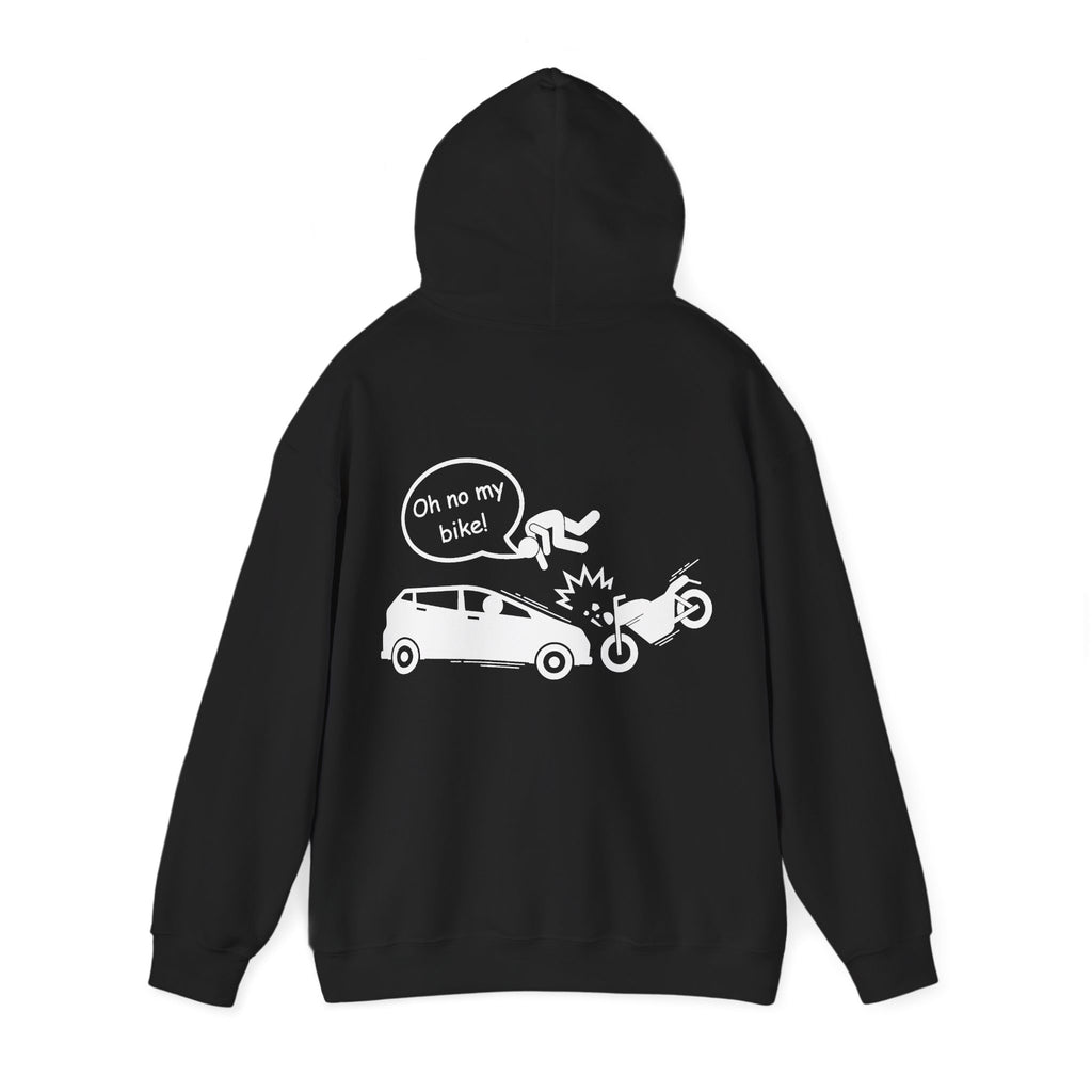 Unisex Heavy Blend™ Hooded Sweatshirt (Oh No My Bike) 3 Back