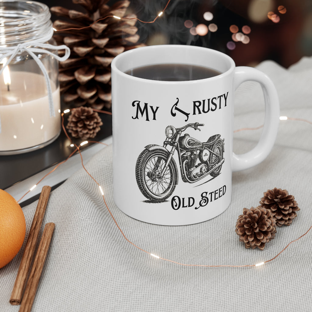 11oz White Mug With 'My Trusty (Rusty) Old Steed'