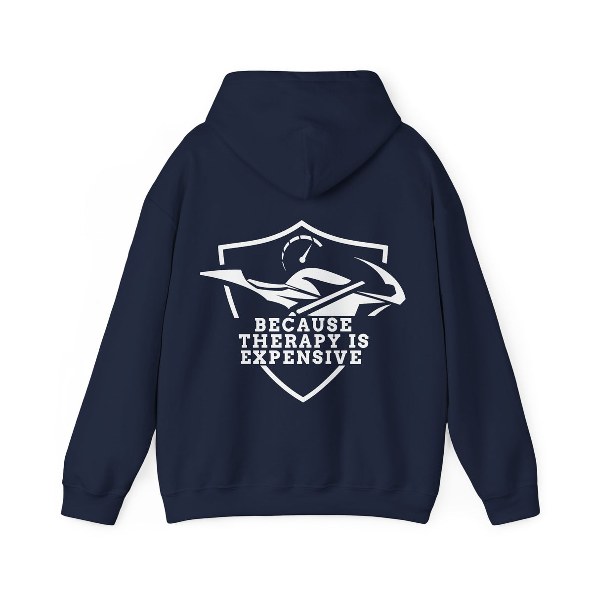 Unisex Heavy Blend™ Hooded Sweatshirt (Because Therapy Is Expensive) 2 Back