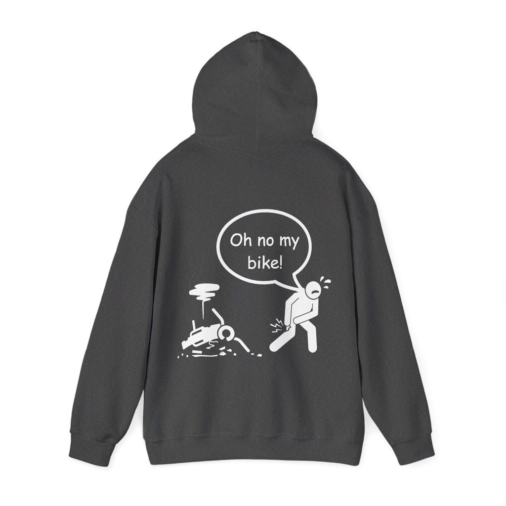 Unisex Heavy Blend™ Hooded Sweatshirt (Oh No My Bike 2) Back