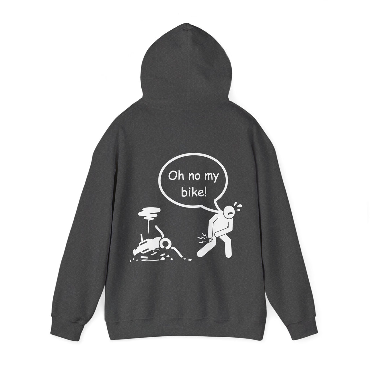 Unisex Heavy Blend™ Hooded Sweatshirt (Oh No My Bike 2) Back