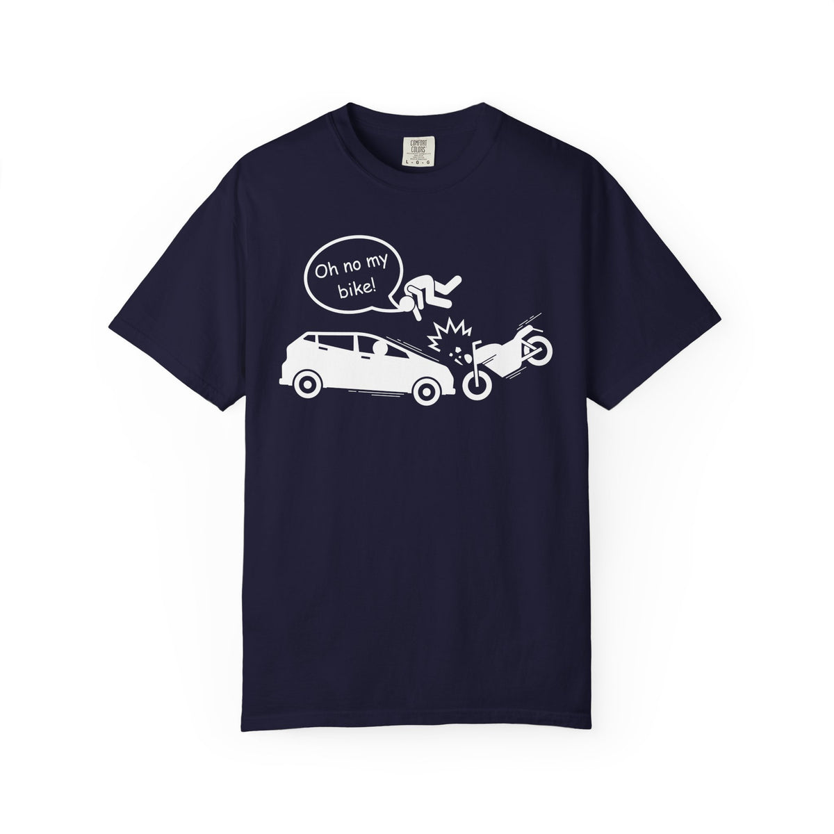 Non UK Sales Motorbike t-shirt (Oh no my bike) Car W/B