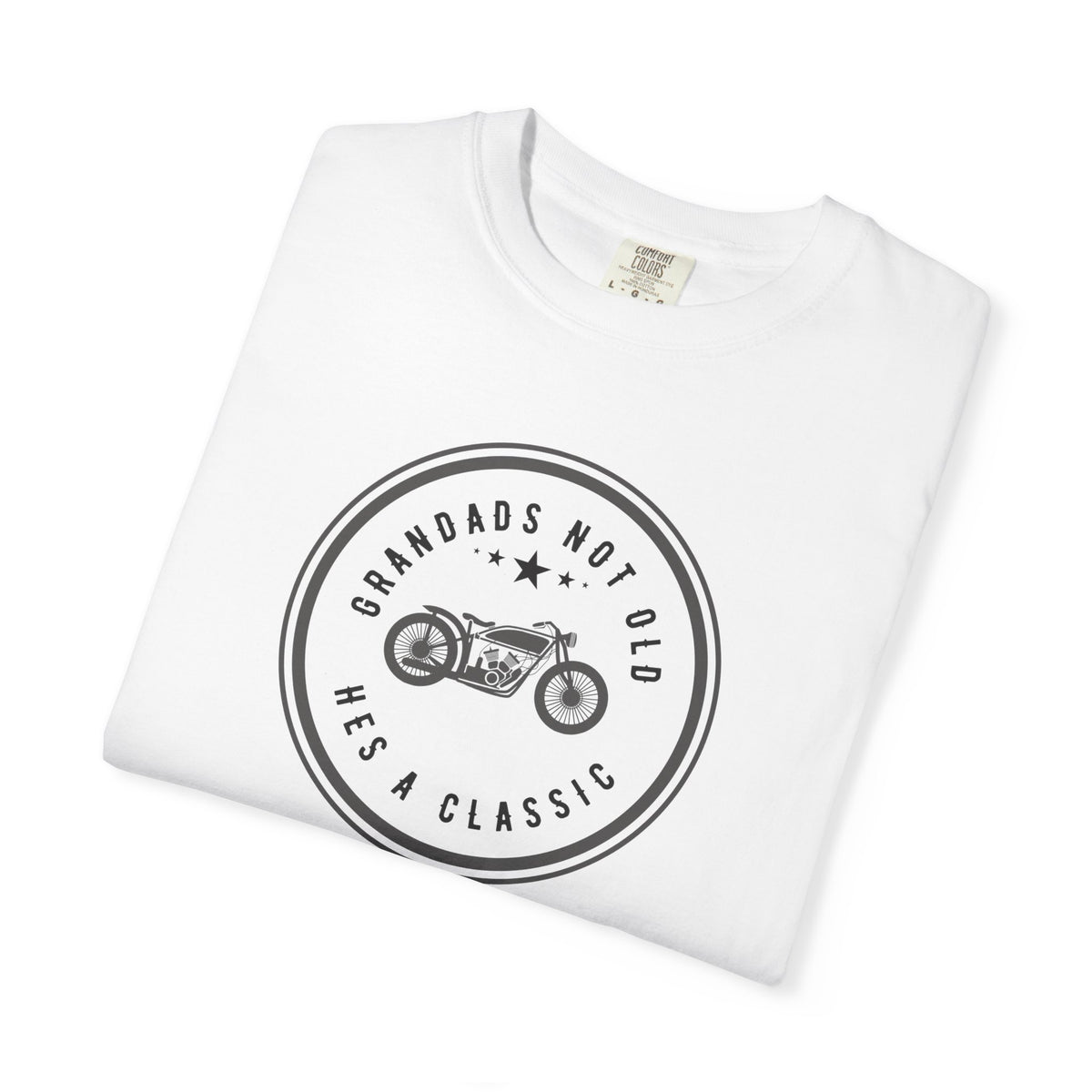 Non UK Sales Motorbike t-shirt  (Grandads not old, Hes a classic) B/W