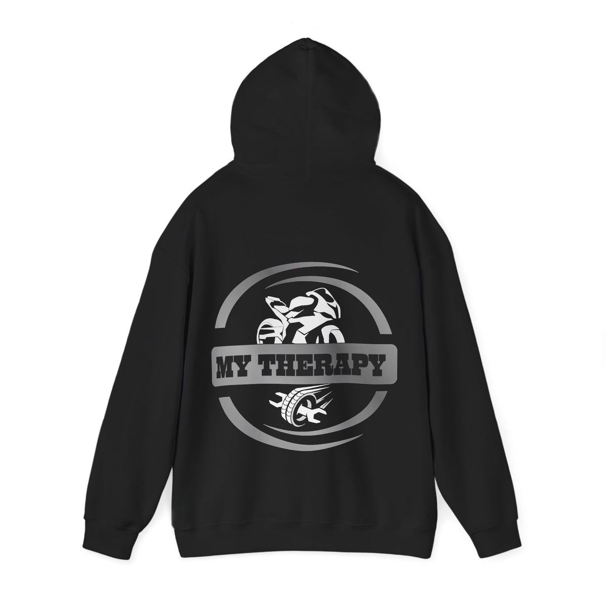 Unisex Heavy Blend™ Hooded Sweatshirt (My Therapy-Silver) Back