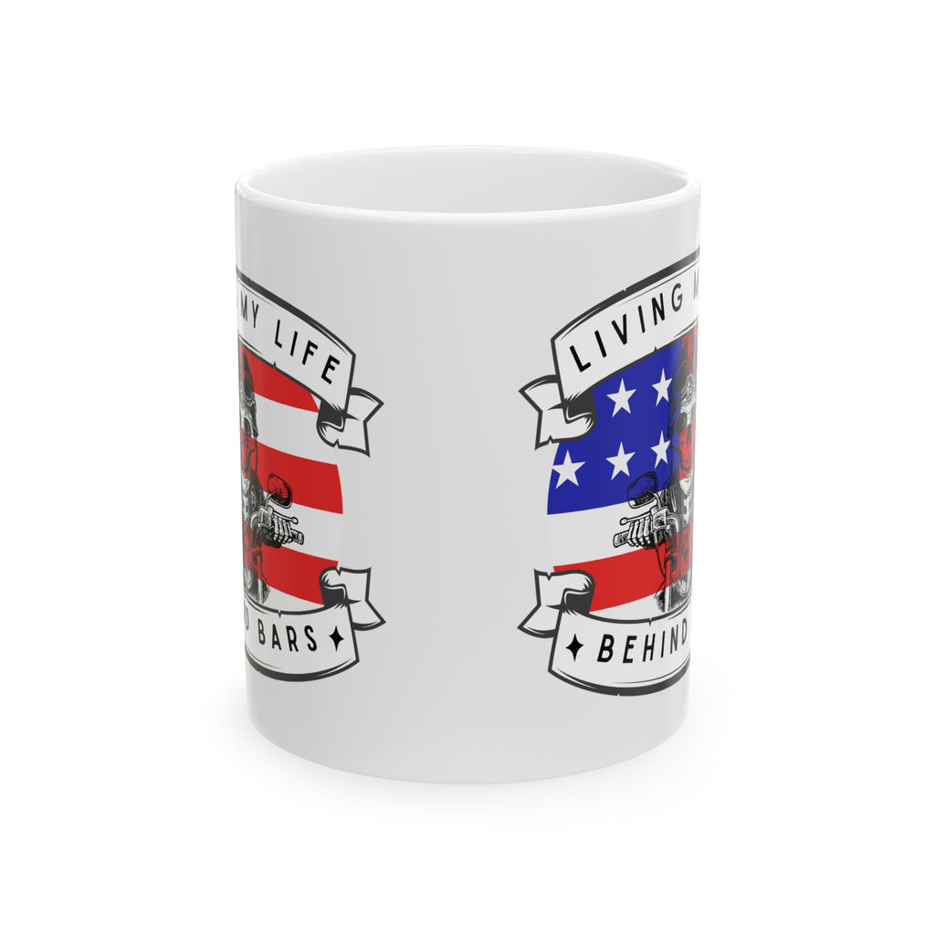 Non UK Sales 11oz And 15oz White Mug With (Living my life behind bars)
