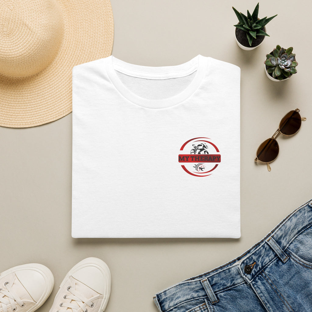 Motorbike T-shirt with 'My Therapy' (Red) Small Logo