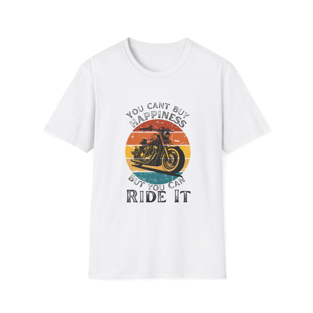 Motorbike T-shirt with You Cant Buy Happiness, But You Can Ride It'