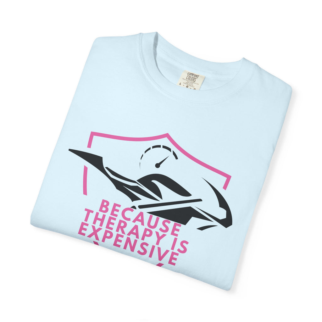 Non UK Sales Motorbike t-shirt  (Because Therapy is expensive) P/W