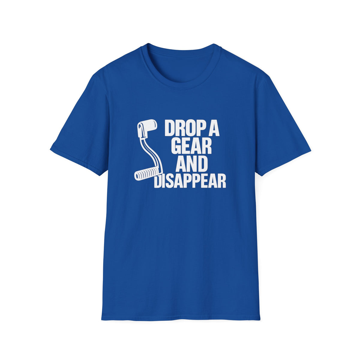 Motorbike T-shirt with 'Drop a gear and disappear'