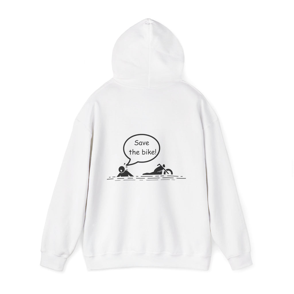 Non UK Sales Hooded Sweatshirt (Save the bike!) B/W