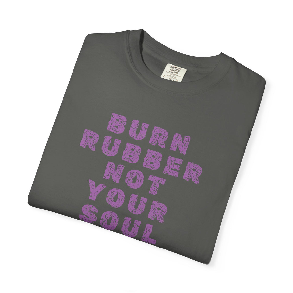 Non UK Sales Motorbike t-shirt  (Burn rubber, Not your soul) Words P/W