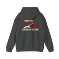 Unisex Heavy Blend™ Hooded Sweatshirt (Ride on, Stress gone)
