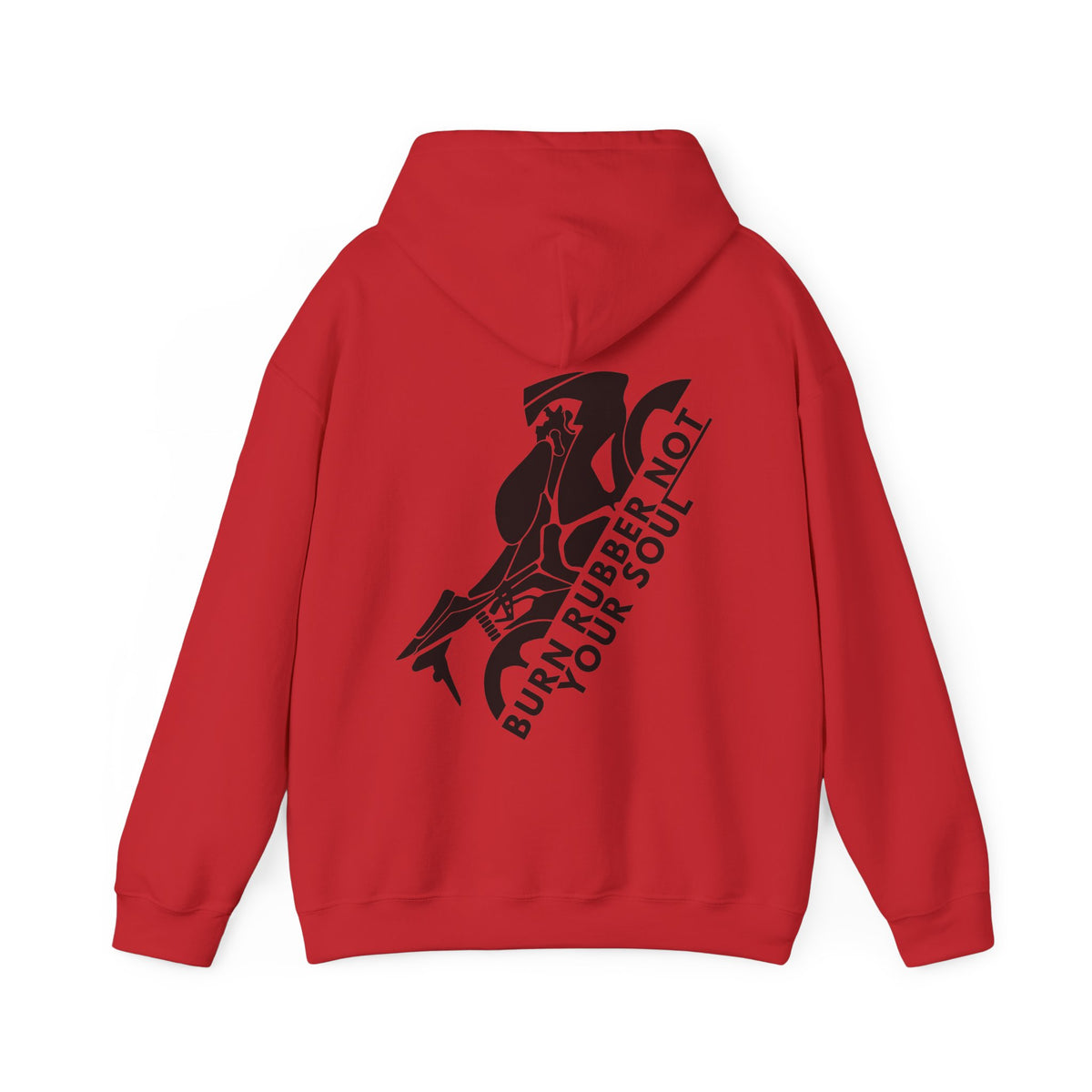 Unisex Heavy Blend™ Hooded Sweatshirt (Burn Rubber, Not Your Soul) 3 Back