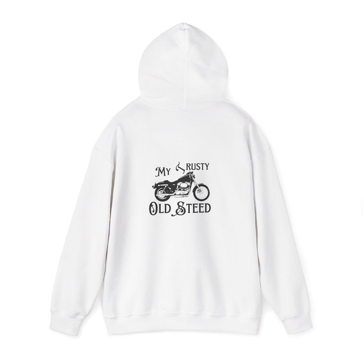 Non UK Sales Hooded Sweatshirt (My Trusty (Rusty) Old steed) B/W