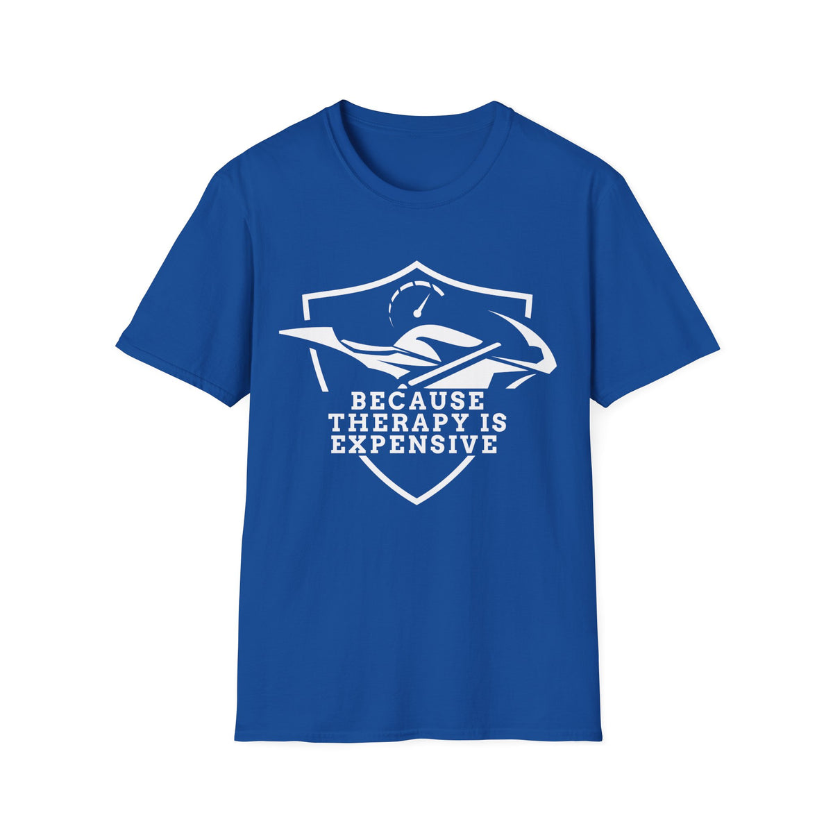 Motorbike T-shirt with 'Because Therapy is Expensive' (1)