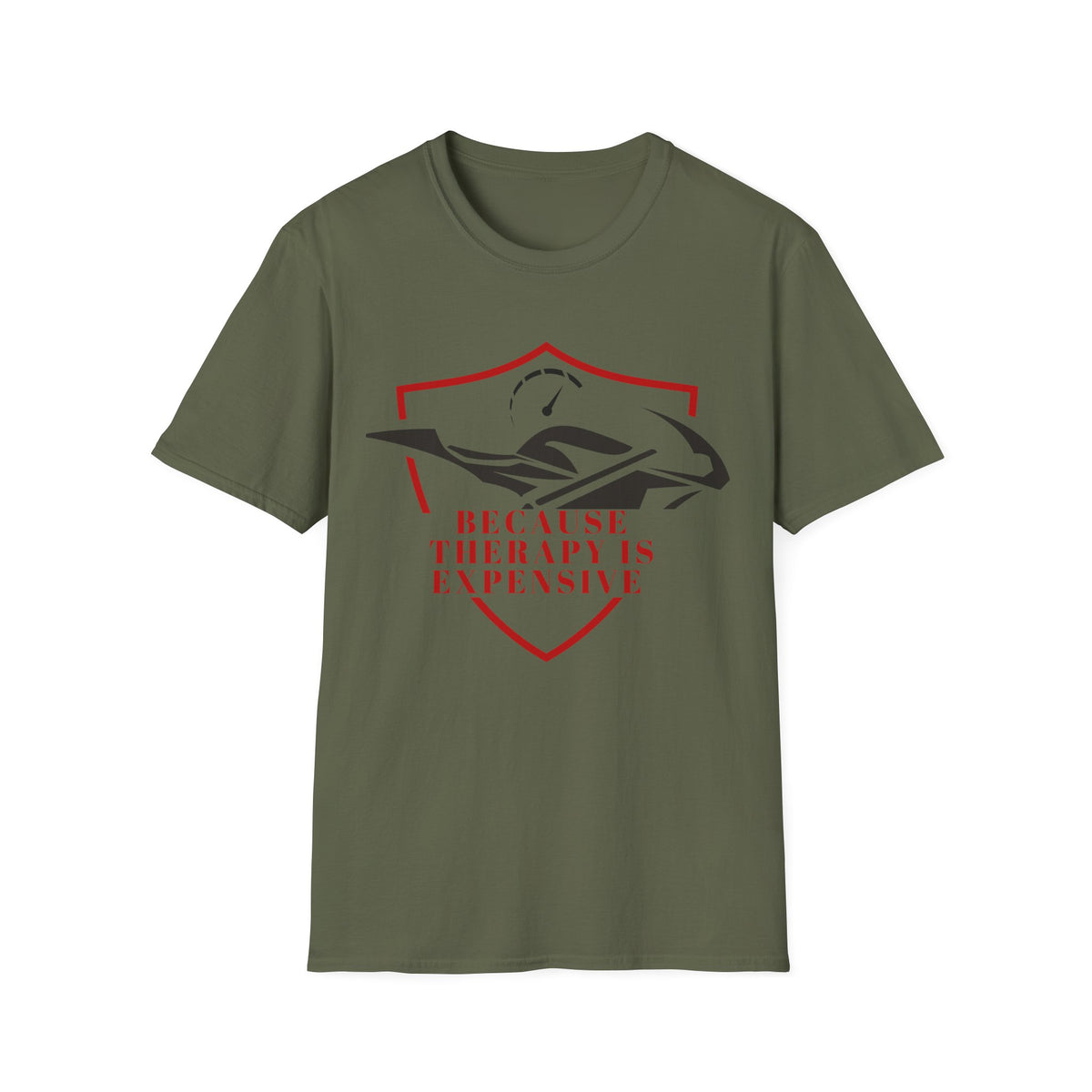 Motorbike T-shirt with 'Because Therapy is Expensive' (4)