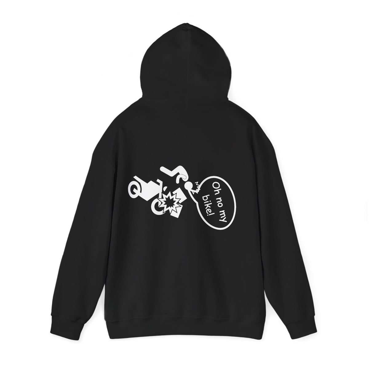 Unisex Heavy Blend™ Hooded Sweatshirt (Oh No My Bike 1) Back