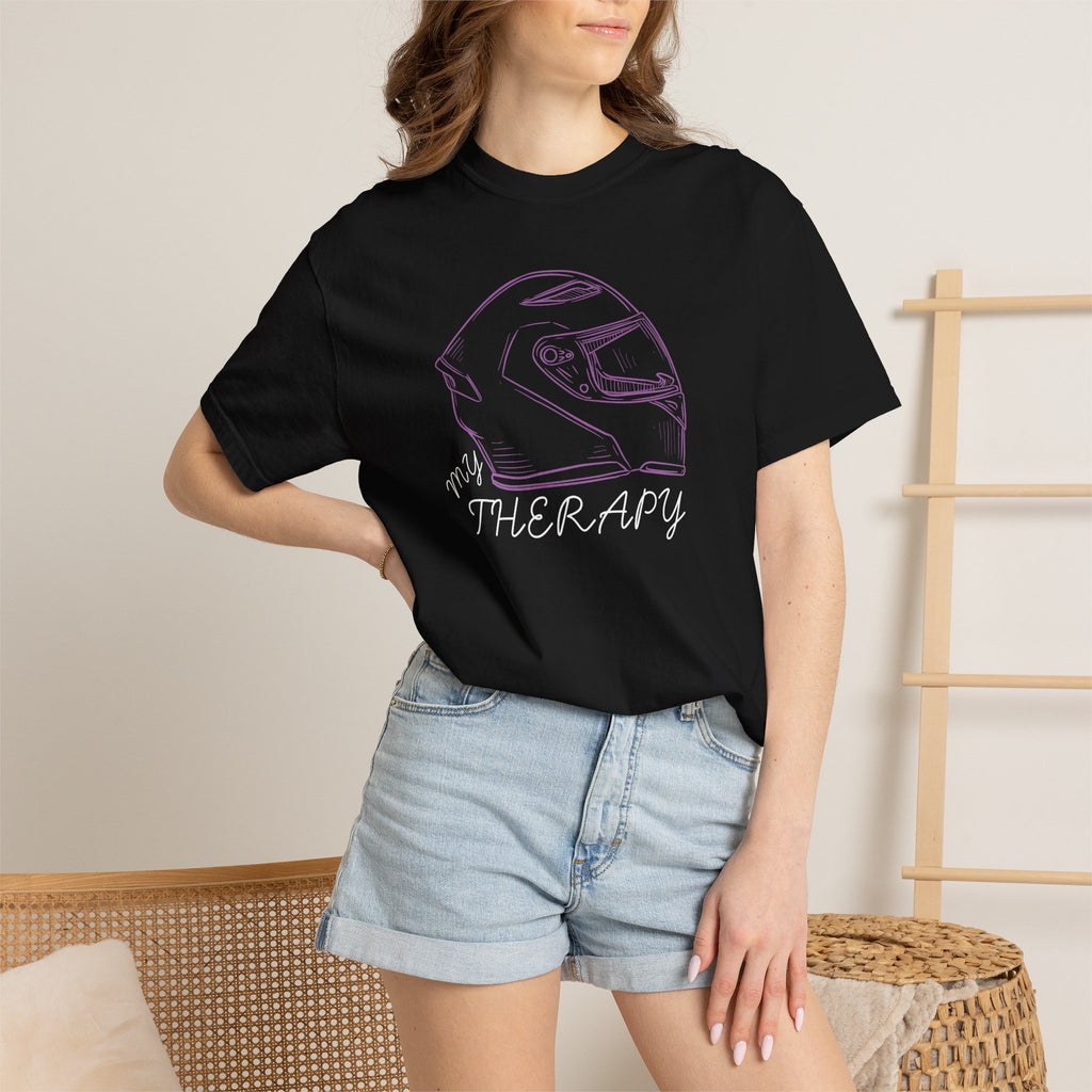 Non UK Sales Motorbike t-shirt  (My therapy)  Helmet P/B