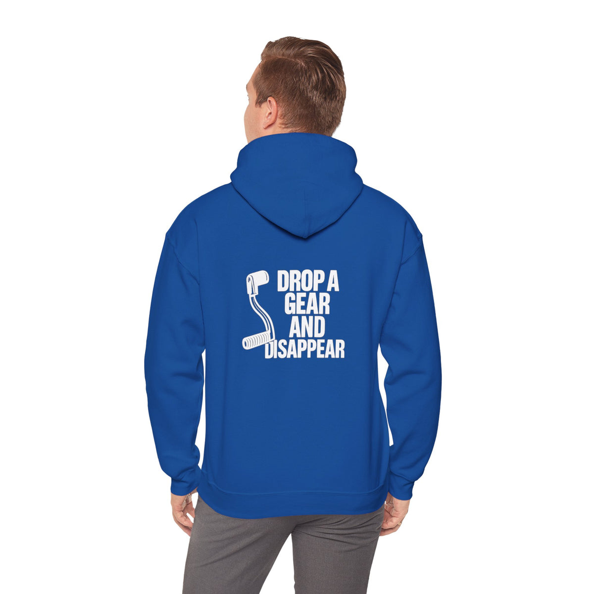 Non UK Sales Hooded Sweatshirt (Drop a gear and disappear) W/B