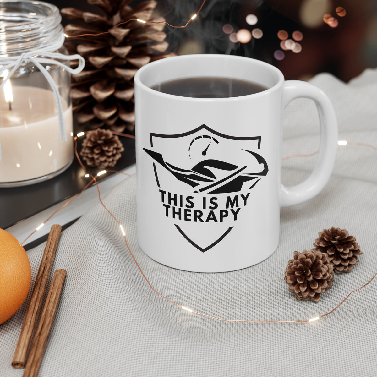 11oz White Mug With (This is my therapy) (3)