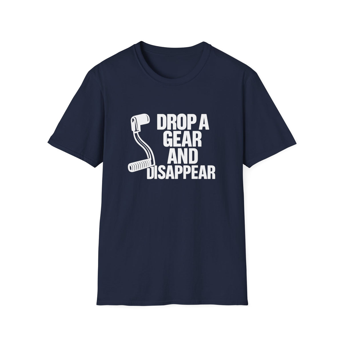 Motorbike T-shirt with 'Drop a gear and disappear'