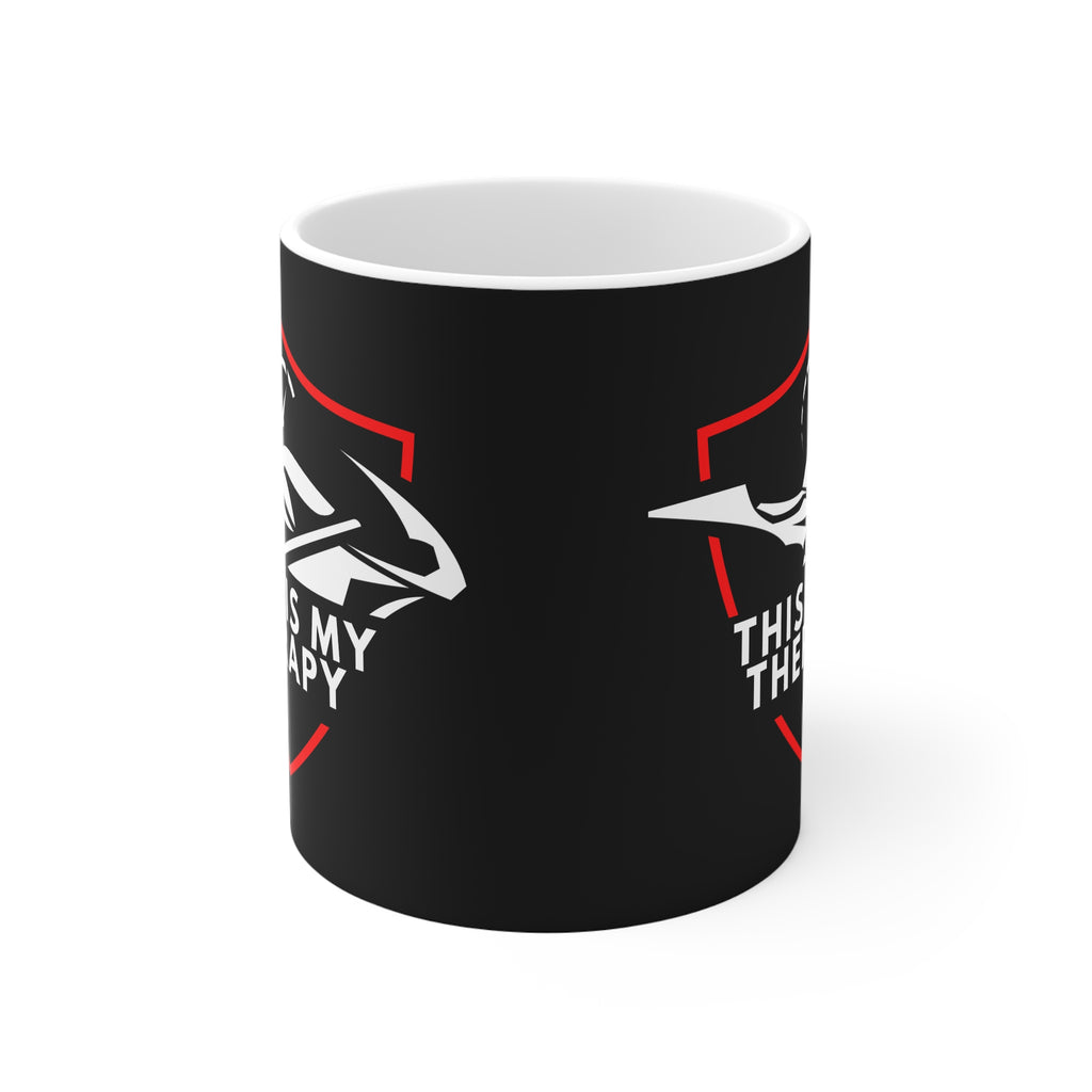 11oz White Mug With (This is my therapy) (1)