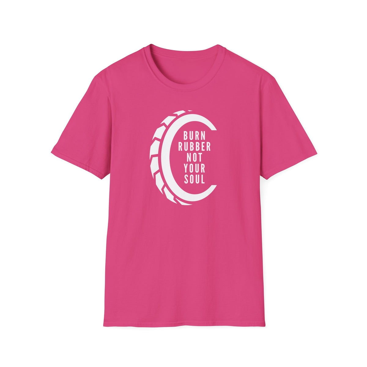 Motorbike T-shirt with 'Burn Rubber, Not your Soul' (4)