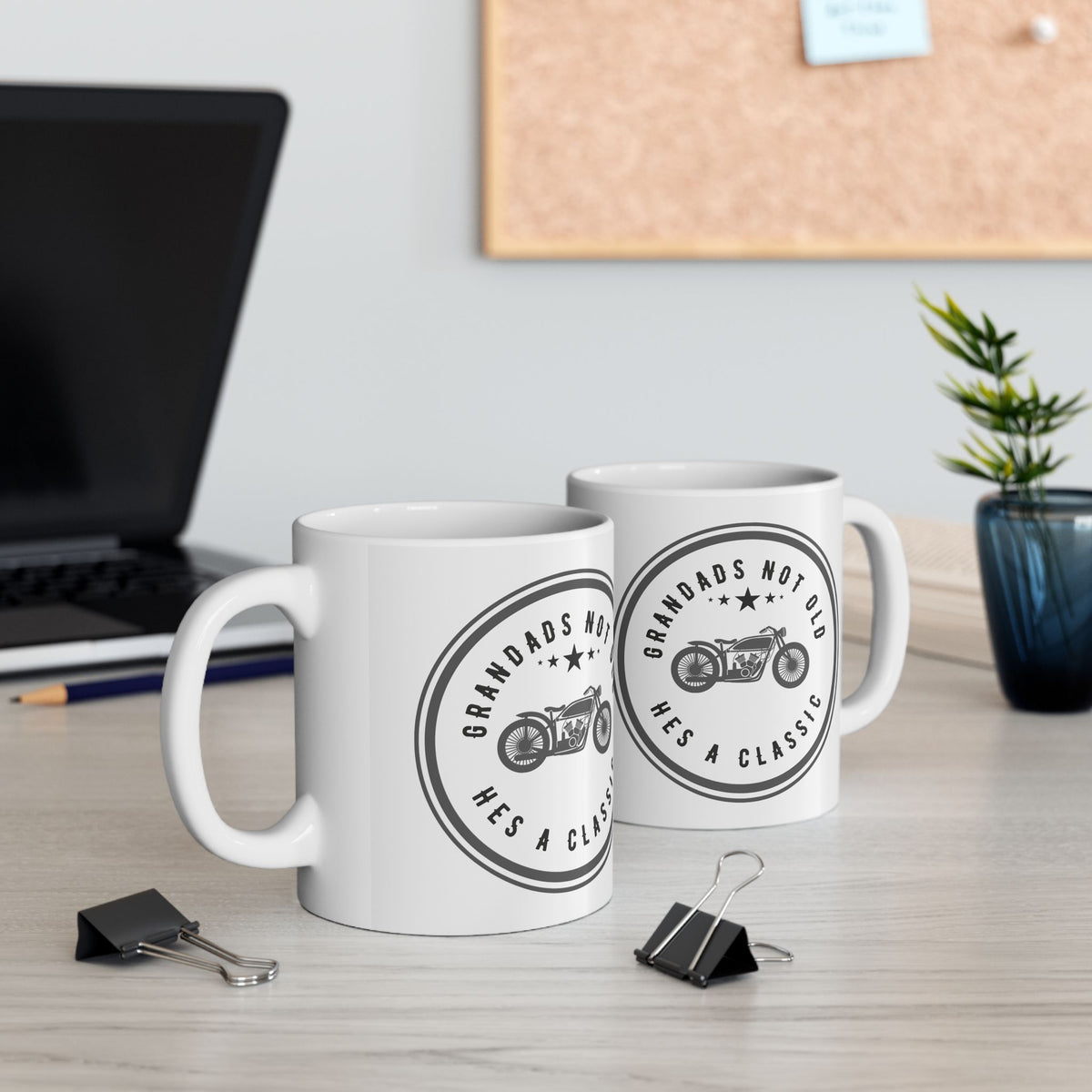 Non UK Sales 11oz And 15oz White Mug With (Grandads not old, Hes a classic)