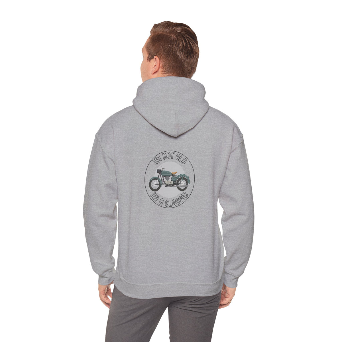 Non UK Sales Hooded Sweatshirt (I'm not old, I'm a classic) B/W