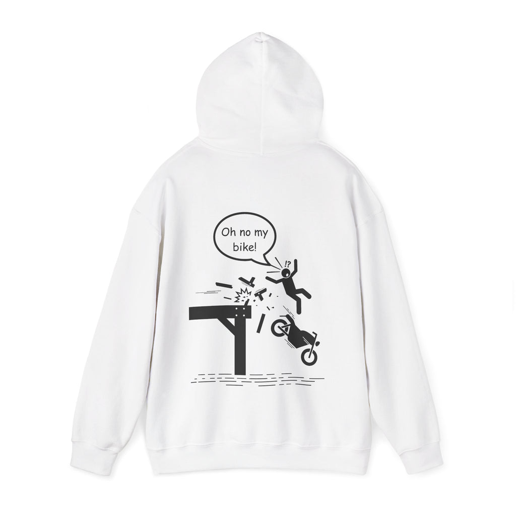 Unisex Heavy Blend™ Hooded Sweatshirt (Oh No My Bike) 4 Back