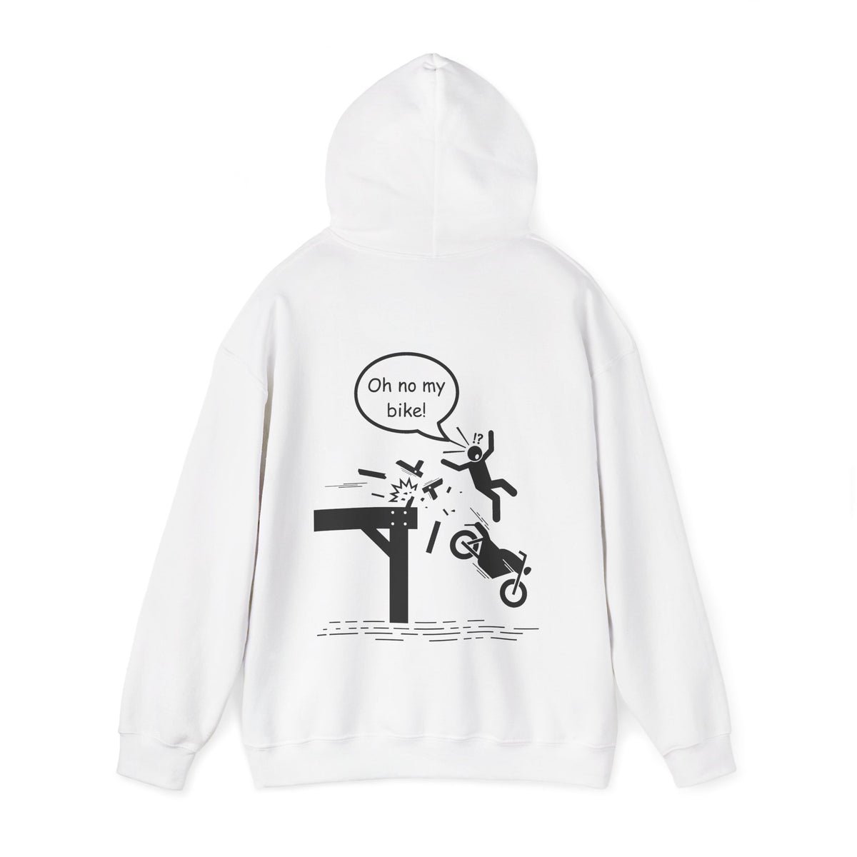 Unisex Heavy Blend™ Hooded Sweatshirt (Oh No My Bike) 4 Back