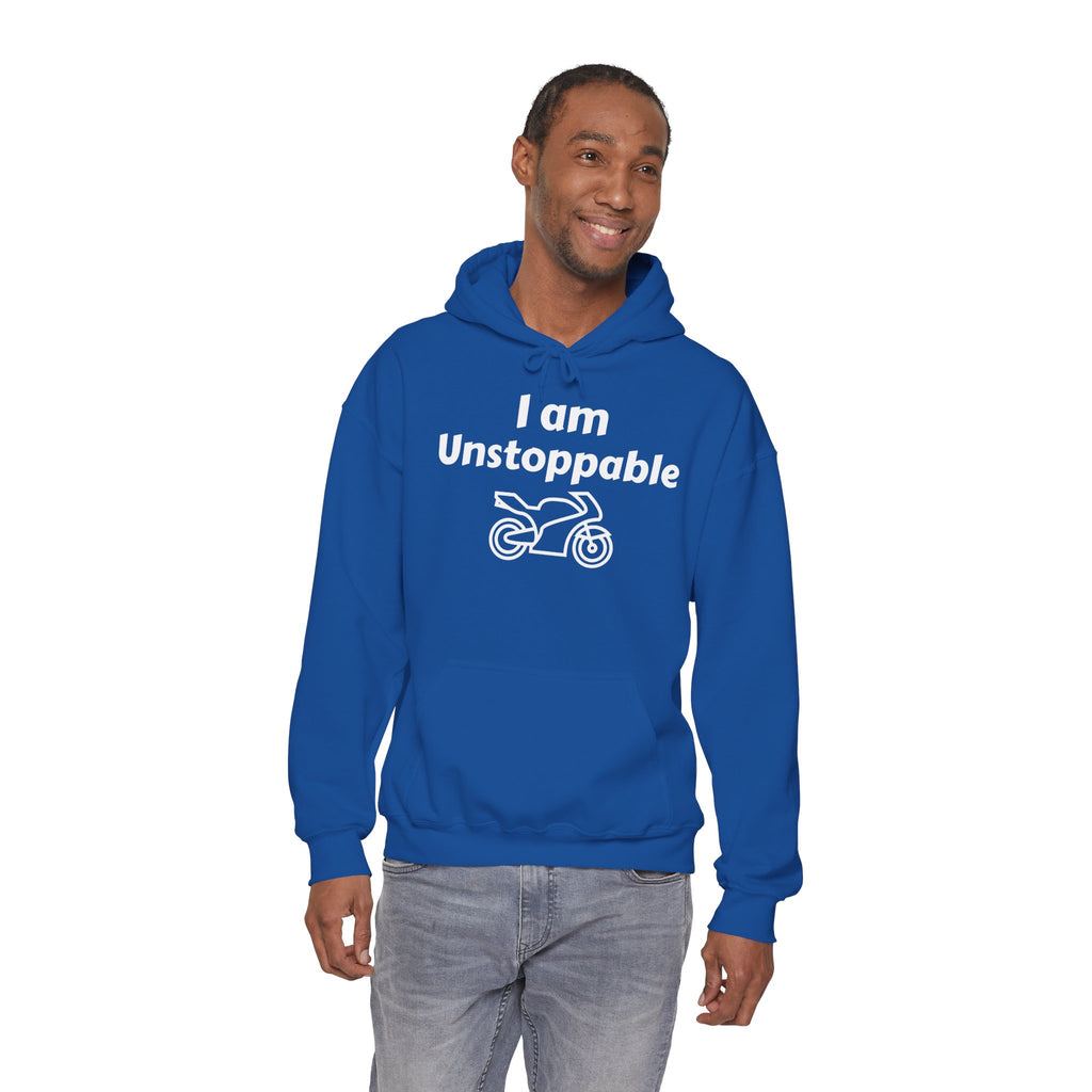 Motorcycle Hoodie — I Am Unstoppable / No, Wait Unstable Funny Biker Pullover