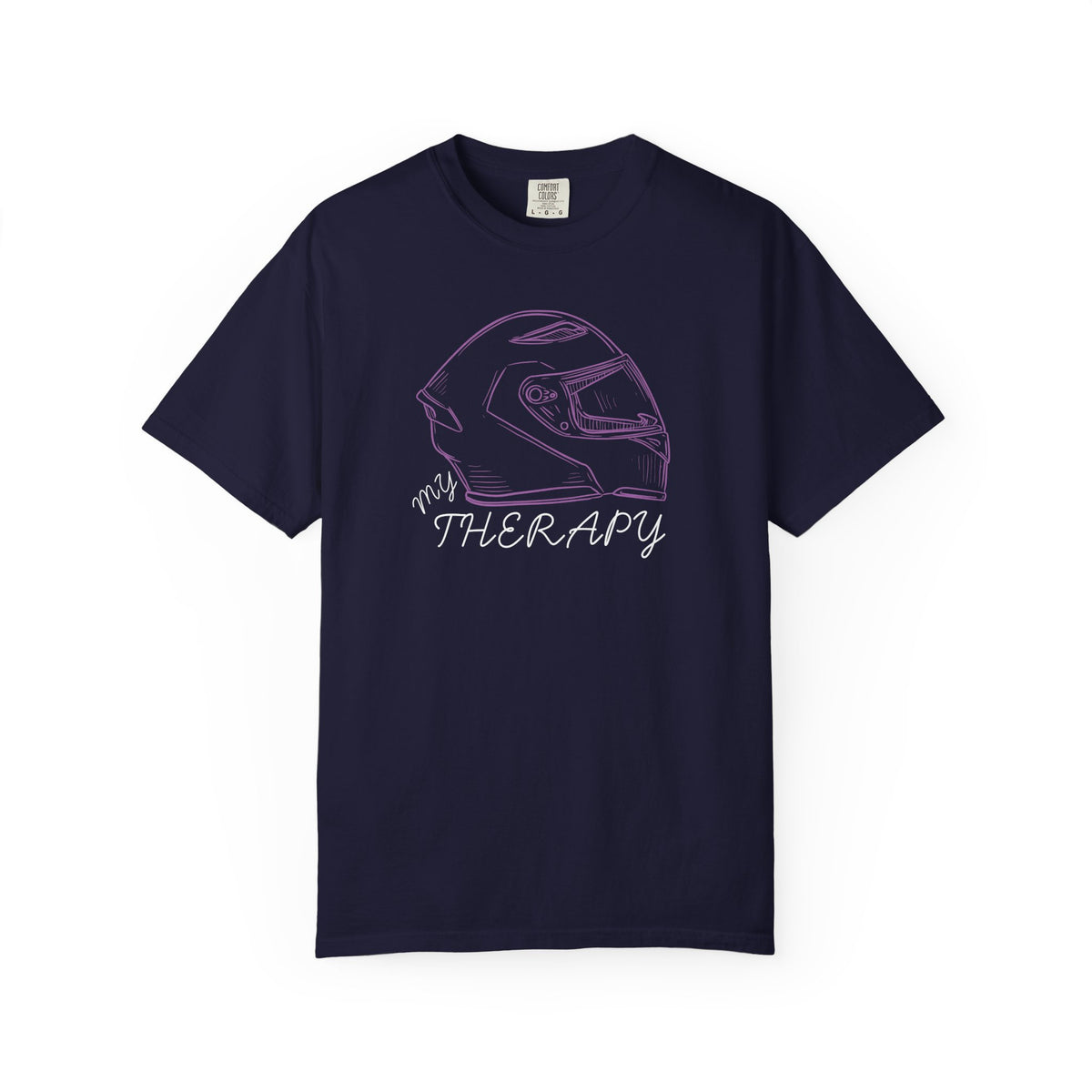 Non UK Sales Motorbike t-shirt  (My therapy)  Helmet P/B