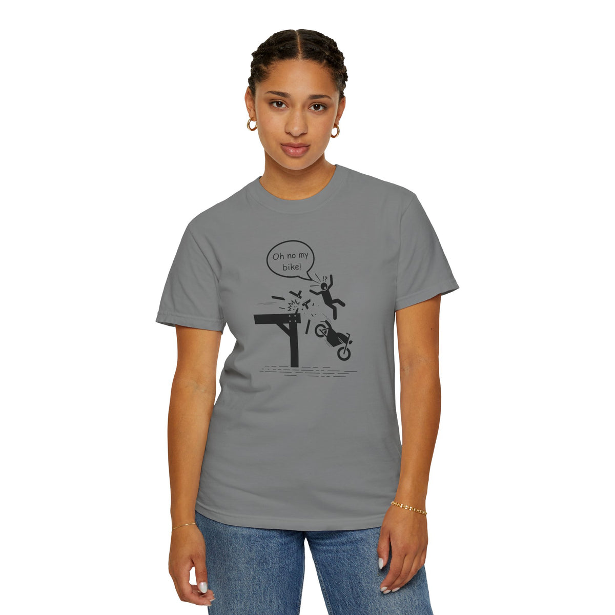 Non UK Sales Motorbike t-shirt  (Oh no my bike)  Pier B/W