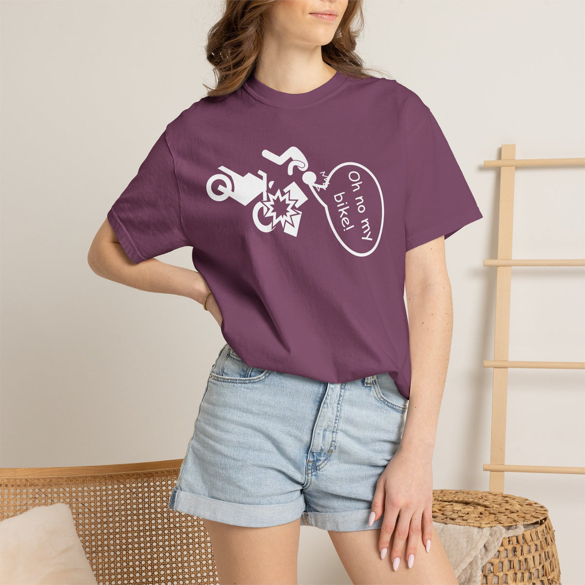 Non UK Sales Motorbike t-shirt (Oh no my bike) Boxes W/B