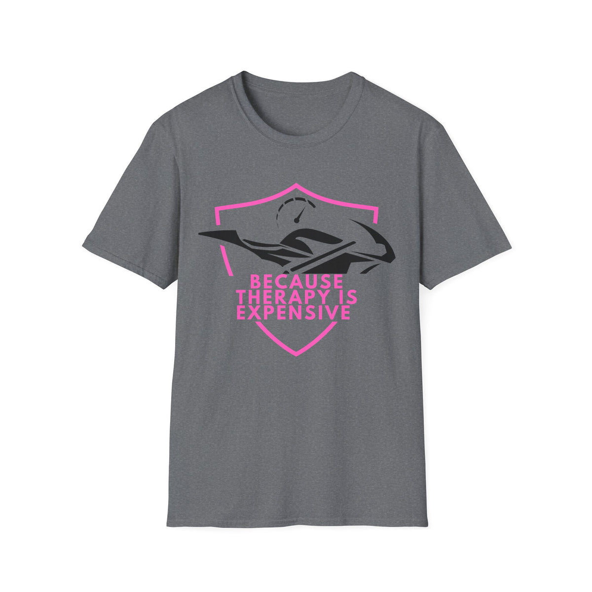 Motorbike T-shirt with 'Because Therapy is Expensive' (3)