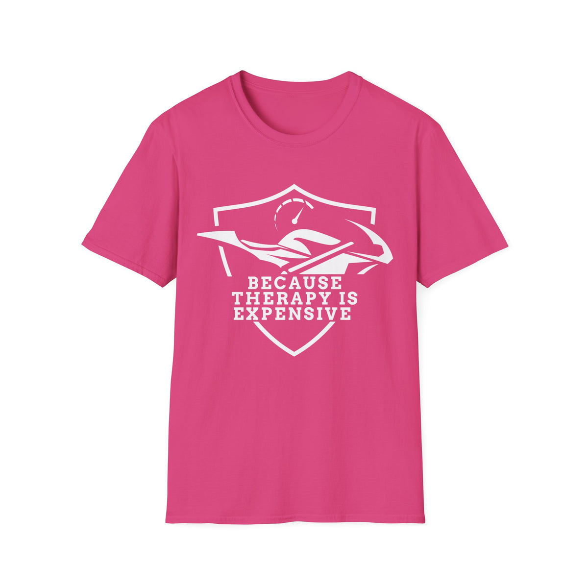 Motorbike T-shirt with 'Because Therapy is Expensive' (1)