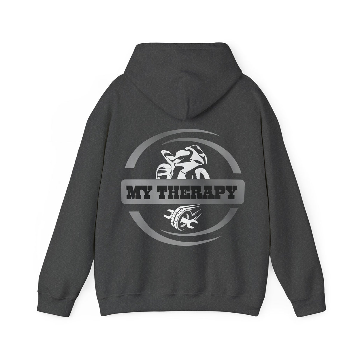 Unisex Heavy Blend™ Hooded Sweatshirt (My Therapy-Silver) Back