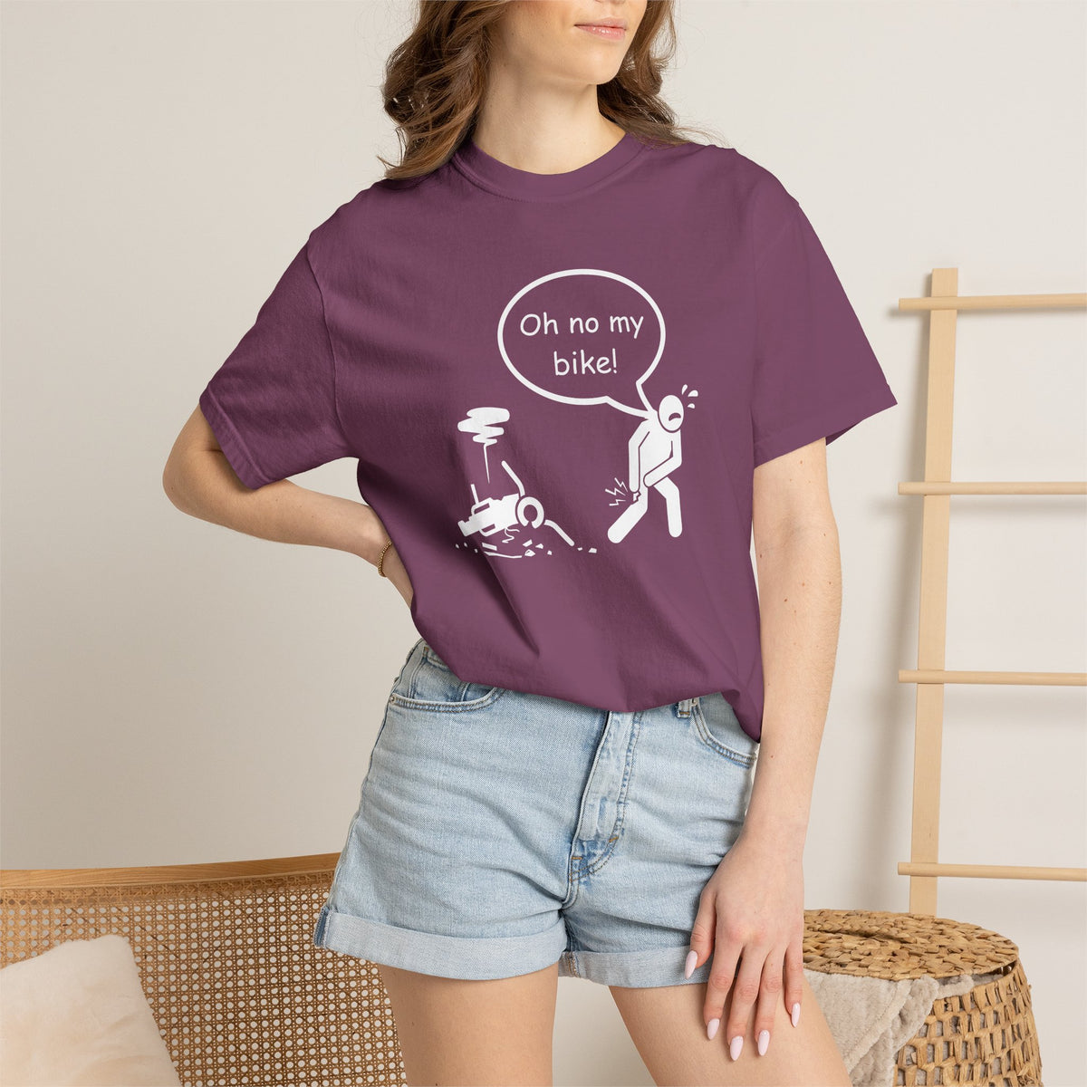 Non UK Sales Motorbike t-shirt  (Oh no my bike)  Dropped W/B