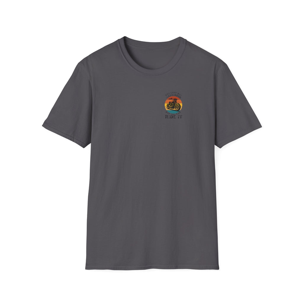 Motorbike T-shirt with You Cant Buy Happiness, But You Can Ride It' Small Logo