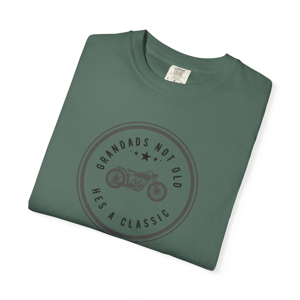 Non UK Sales Motorbike t-shirt  (Grandads not old, Hes a classic) B/W